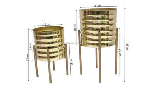 Balcon Cuisine Salon Intérieur Jardinières Ensemble Feuille De Fer Pots De Fleurs En Gros Plaqué Or Diamant Martelé Jardinières Intérieur - Product Image 5