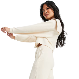 Womens Cropped Full Zip Tracksuit <b>Two</b> <b>Piece</b> Casual <b>Lounge</b> <b>Set</b> Turn Down Collar Wide Leg Relaxed Fit Elastic Waist Activewear Out - Product Image 2