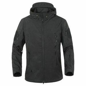 Chaqueta de Invierno Casual para Hombre, Talla Grande, Softshell, con Forro de Piel de Oveja, Impermeable, con Capucha, Cierre de Cremallera, Transpirable, Cortavientos, Tejida - Product Image 3
