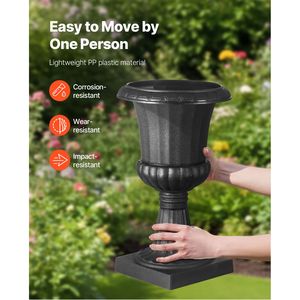 Vasi per Piante in Plastica Nera da 10 Pollici, Confezione da 2, per Interni/Esterni, Vasi Classici per Fiori, Design a Cuneo per Portico Anteriore - Product Image 4