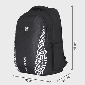 Arctic Fox Black <b>Laptop</b> <b>Backpack</b> with USB Port Large Capacity Geometric Pattern - Product Image 6