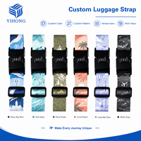 Sangle de bagage en polyester/nylon personnalisée avec impression de carte de voyage, élastique, anti-rupture, pour valise, vente en gros, MOQ 100 pièces en vrac