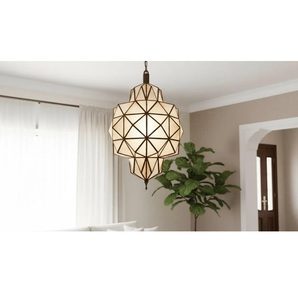 Modern Moroccan Style Brass Hanging <b>Lantern</b> Geometric Design Home Decoration Durable Metal <b>Candle</b> Holder - Product Image 1