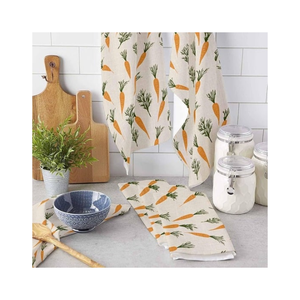 Serviette de cuisine de luxe en sergé, imprimée jaune saisonnière, 18x30 pouces, 460 GSM, 100% coton, broderie écusson de golf, séchage rapide, OEM ODM - Product Image 4