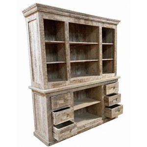 Vitrina de Madera de Mango Blanqueada |   Muebles Rústicos de Estilo Granja al por Mayor - Product Image 1