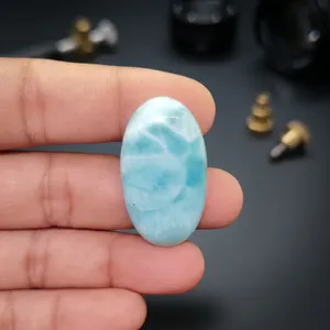 พลอยลาริมาร์ทรงหลังเบี้ยแบบธรรมชาติ |   บลูลาริมาร์ทรงคาโบชองสำหรับแหวน จี้ และต่างหู |   ขายส่งอัญมณีสำหรับทำเครื่องประดับ - Product Image 3