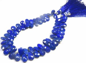 Cuentas de Piedra Preciosa Azul Lapislázuli Natural Perforadas Lateralmente, Corte Pera Facetado de 8-10mm, Hilo de 8 Pulgadas, DIY, Grado Superior, 100% Color Natural - Product Image 2