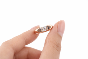 Anillo de Plata de Ley 925 con Diamantes en Oro Rosa, Corte Esmeralda, Joyería Fina y Elegante para Uso Diario - Product Image 2