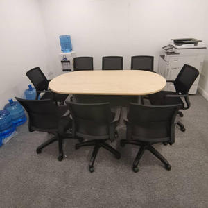Modern Convertible <b>Extendable</b> Oval Conference <b>Table</b> MDF Top Metal <b>Legs</b> Stable Office Furniture for Boardrooms Commercial Use AY - Product Image 2