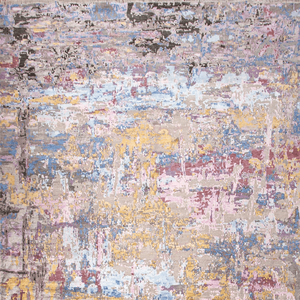 Tapis contemporain en laine et soie de bambou noué à la main pour salon - Product Image 4