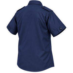 Chemise de travail personnalisée pour homme, manches courtes, avec épaulettes, couleur unie, pour agent de sécurité - Product Image 6