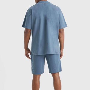 Ensemble deux pièces pour homme, t-shirt imprimé et short, mode estivale, coton respirant, tenue de sport décontractée, vente en gros - Product Image 2