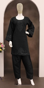 Conjunto de Cordón de Algodón Semibordado para Mujer, Estilo Moderno, para Salwar Kameez, Ideal para Fiestas, Bodas y Diwali - Product Image 4