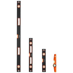 Set di 4 Livelle a Torpedo in Alluminio Completamente Magnetiche da 48/24/16/10 Pollici con Bolla Luminosa Fluorescente e Righello Angolare a 45/90/180 Gradi - Product Image 4
