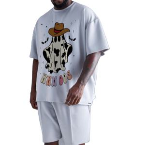 2024 OEM Custom Summer Wear Solid <b>Men</b> Printed Gym Wear Cotton <b>Short</b> Set <b>Mens</b> <b>T</b>-<b>shirt</b> <b>Shorts</b> Set - Product Image 1