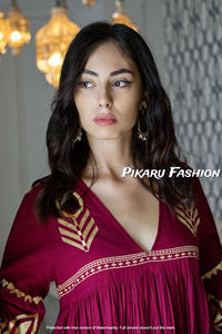 ชุดเดรสปักแขนยาวคอวีสำหรับผู้หญิง,ชุดกระโปรงสำหรับใส่ไปงานปาร์ตี้ออกแบบมีระบายสำหรับวาเลนไทน์ - Product Image 5