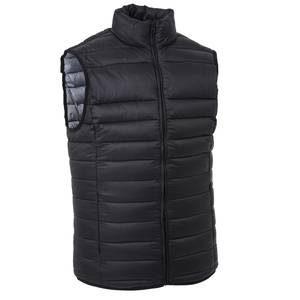 Chaleco acolchado de invierno personalizado para hombre con capucha extraíble, sin mangas, informal, cálido, con cremallera y cuello alto. - Product Image 4