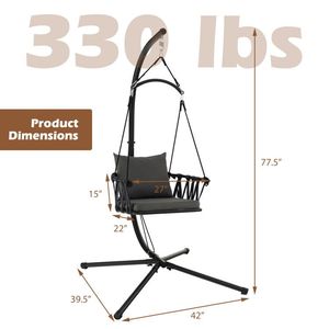 Silla Columpio para Patio con Soporte, Diseño Colgante para Exteriores - Product Image 4