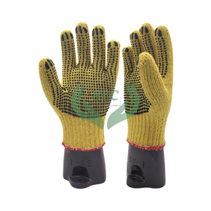 ถุงมือทำงานผ้าฝ้ายสีเหลืองถุงมือนิรภัยกันลื่น - Product Image 5