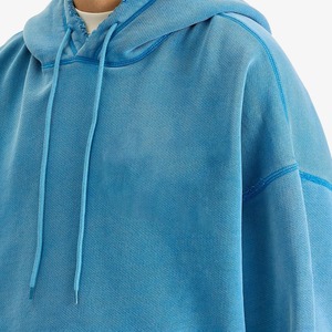 เสื้อฮู้ดดี้ผู้ชายทรงโอเวอร์ไซส์ สีพื้น ผ้าฝ้ายเฟรนช์เทอร์รี่ มีกระเป๋า ดีไซน์เรียบง่าย ทรงปกติ เหมาะสำหรับใส่ในฤดูใบไม้ร่วง - Product Image 5