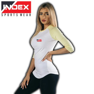 Camiseta Deportiva Blanca de Manga Raglán para Mujer, Marca Index, con Logotipo Frontal, Corte Casual, Cuello Redondo, Tejido de Algodón - Product Image 3
