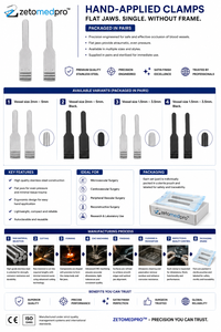 Hand-Applied Flat Jaw <b>Clamps</b> Single Frameless Packaged in Pairs Sizes 2mm-5mm and 1.5mm-3.5mm Black Options ZETOMEDPRO - Product Image 5