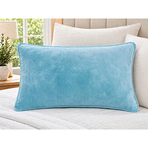 Housse de coussin en velours premium avec passepoil contrastant |   Coussin carré décoratif gris avec bordure orange pour canapé et décoration intérieure - Product Image 5
