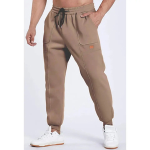 Vêtements décontractés pour hommes, pantalon de survêtement décontracté taille plus, cordon de serrage à la taille, durable et respirant, 100% coton, personnalisable - Product Image 1