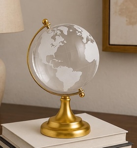 Figura Decorativa de Globo Terráqueo en Latón Dorado con Mapa del Mundo Grabado, Diseño Redondo, Decoración para el Hogar, Estilo Antiguo, Artesanía Metálica - Product Image 4