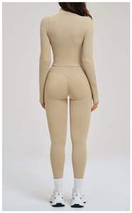 Ladies Solid Gym Wear Sexy <b>Leggings</b> <b>Nylon</b> Flare Pants Summer Shorts Sport Bra Custom T-shirts Running Jacket Quick Dry 6-Piece - Product Image 6