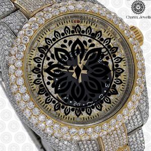 Montre de luxe Charm_Jewells en acier inoxydable 42 mm, analogique à quartz, lumineuse, bracelet pour homme, fermoir pliant - Product Image 4