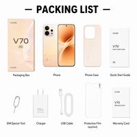 Smartphone 5G V70 Version Globale, Téléphone Mobile Android Quad Core 12 Go 256 Go 6,5 pouces 6000 mAh 90W AMOLED NFC Double SIM Toutes Bandes