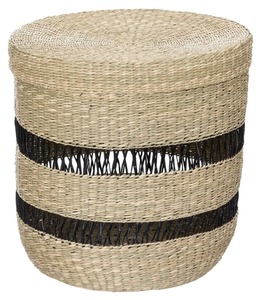 Cesta de mimbre negra con punta abierta, hecha a mano, para almacenamiento, venta al por mayor, ecológica, fabricada en Vietnam - Product Image 1