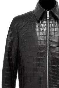 Blouson bomber en cuir oversize Outfitize – Esthétique vintage années 90, coupe ample à épaules tombantes en peau de mouton douce pour la mode masculine. - Product Image 2