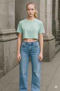 Camiseta de Punto Casual para Mujer, 100% Algodón, 160g, Transpirable, Ecológica, Suave, de Primera Calidad, Cuello Redondo, Manga Corta, Verano, Venta al Por Mayor OEM - Product Image 4