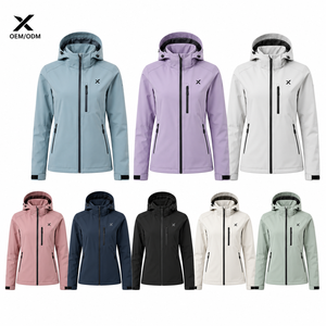 Chaqueta Deportiva Impermeable con Capucha para Mujer, Marca X Sports City, Cortavientos, con Cierre de Cremallera, Color Sólido, para Actividades al Aire Libre - Product Image 1