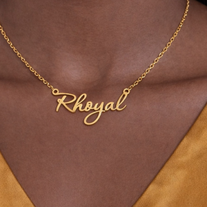 Rhoyal <b>Name</b> Necklace Gold Tone Custom Script Pendant Women Minimalist Jewelry Elegant <b>Chain</b> Gift Stylish - Product Image 5