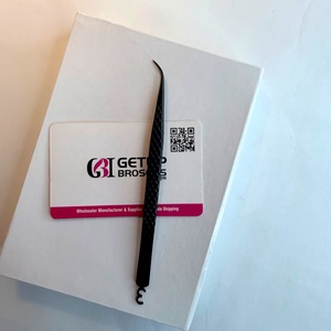 แหนบดัดขนตาปลายโค้งยาว สแตนเลสสตีล  ปลายเรียบ  สำหรับต่อขนตา - Product Image 2