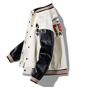 Chaqueta Varsity de Lona Unisex de Alta Calidad, Personalizada ODM OEM, 100% Algodón, Estilo Urbano, Cuello Alto, Puños Acanalados, Diseño de Corazón, para Otoño - Product Image 4