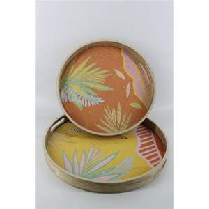 Elegante Plato Esmaltado con Flores Color Verde Azulado |   Bandeja de Servicio de Metal Personalizable para Hotel y Restaurante, Estilo Floral Esmaltado Pintado a Mano - Product Image 6