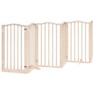 Ensemble de 6 portails et enclos pour animaux de compagnie en bois de peuplier naturel pour vos amis à fourrure - Product Image 2