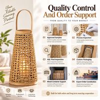 Lanterne en corde de papier en gros avec insert en verre, porte-bougie tressé naturel pour la décoration intérieure bohème, collections de vente au détail