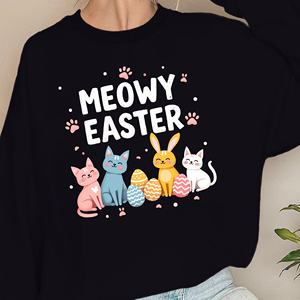 MEOWY PASCUA con gatos y huevos sudaderas de mujer - Product Image 1