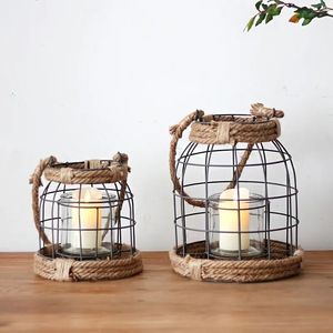 Hot Sale Vintage Style Iron Glass Candle Holder for Farmhouse Decor or Party Decoration Available at Best Price - Product Image 4