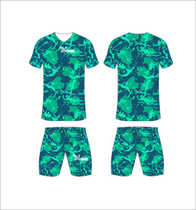 Conjunto de Camiseta y Pantalones Cortos de Fútbol Sublimados para Hombre, Cuello en V, Absorbe la Humedad, Ropa Deportiva para Todas las Temporadas, Diseño de Camuflaje - Product Image 1