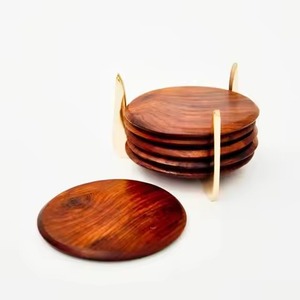 Modern Wooden <b>Coaster</b> Set Decorative <b>Drink</b> <b>Coasters</b> for Living Room Coffee Table and Kitchen Use - Product Image 4