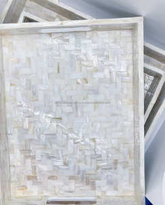 Plateau de service rectangulaire de luxe en gros, incrustation de nacre, design personnalisé, fait à la main, cadeau de restauration, qualité commerciale, utilisation en restaurant - Product Image 2