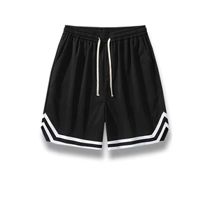 Pantalones Cortos de Baloncesto de Malla de Poliéster Transpirable con Logotipo Personalizado, Pantalones Cortos Deportivos de Baloncesto para Hombre con Cordón de Contraste y Cintura Alta - Product Image 4