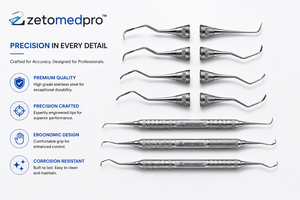 Juego de Scalers Dentales Universales Premium, Anteriores, Posteriores y Mini, de Acero Inoxidable, Instrumento de Periodoncia OEM Zetomed Pro - Product Image 3