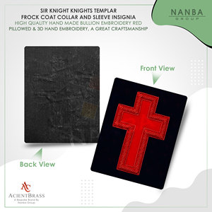 Insignia Roja para la Manga del Abrigo de los Caballeros Templarios |   Accesorios para el Uniforme de los Caballeros Templarios |   Accesorios de Vestimenta Masónica - Product Image 2